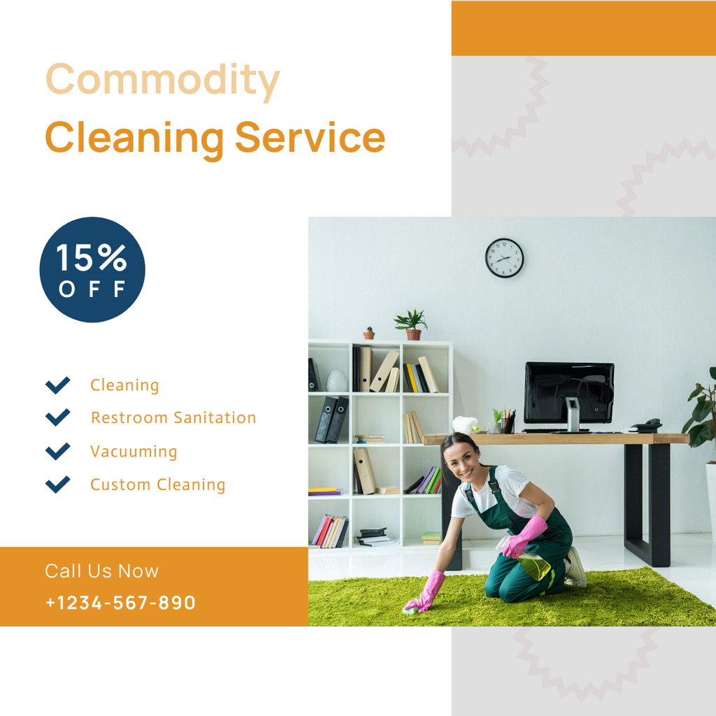 Designvorlage Consistent Cleaning Services Offer With Discount für Instagram AD