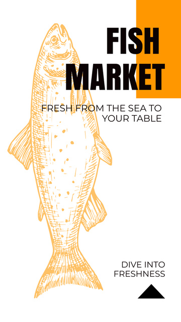Fresh Sea Fish Sale Announcement Instagram Video Storyデザインテンプレート
