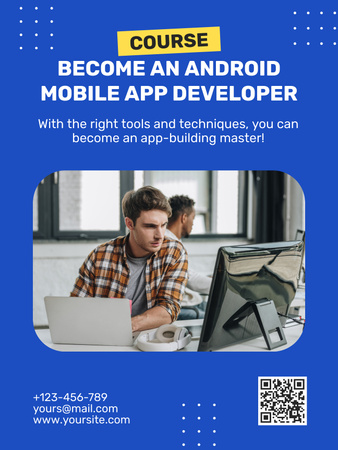 Mobile App Development Course Ad Poster US Design Template