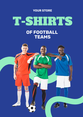Designvorlage Fußballmannschafts-T-Shirts-Verkaufsankündigung für Flayer