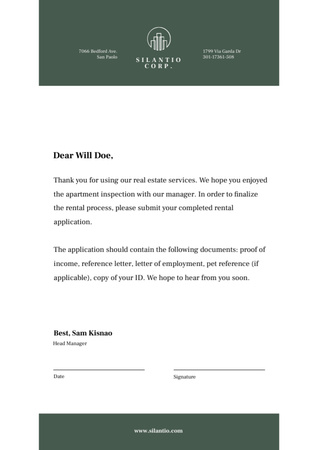 Real Estate company official response Letterhead – шаблон для дизайну