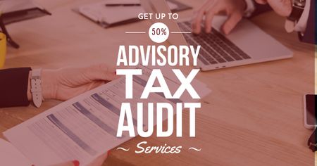 Ontwerpsjabloon van Facebook AD van Advisory Tax Audit Services Offer