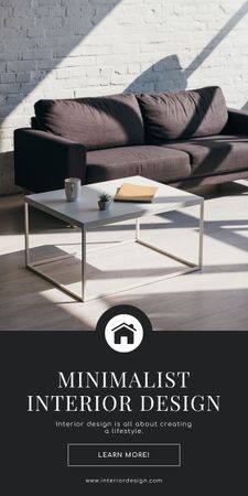 Template di design Interior Design Ad with Minimalistic Stylish Sofa Graphic