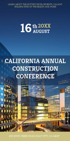 Construction Conference Announcement Modern Glass Buildings Graphic Design Template