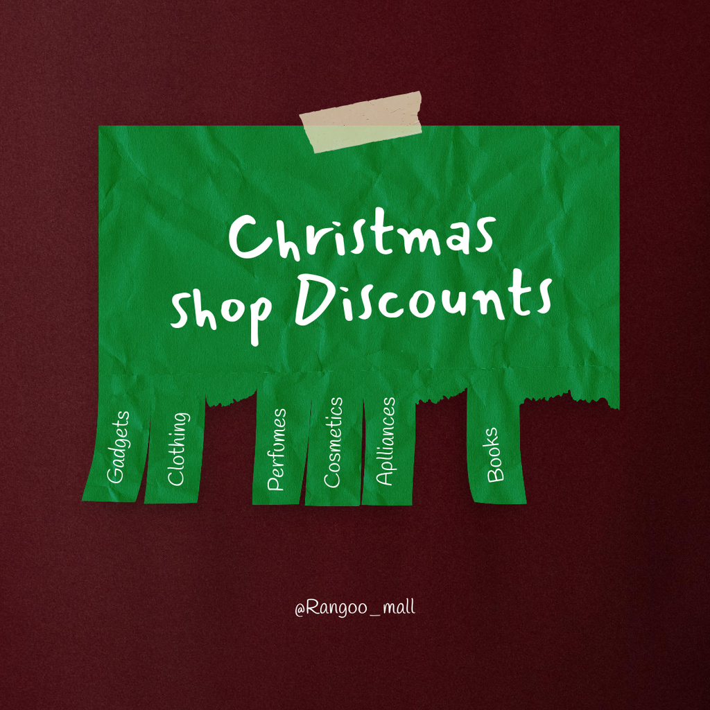 Designvorlage Christmas Holiday Discounts Announcement für Instagram