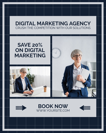 Offer Discount on Digital Marketing Agency Services Instagram Post Vertical Design Template