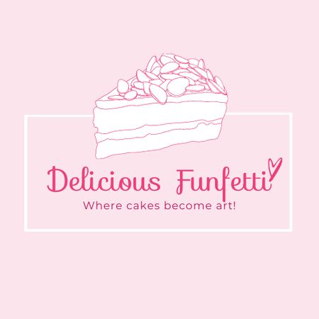 Bakery Ad with Yummy Strawberry Cake Logo Design Template