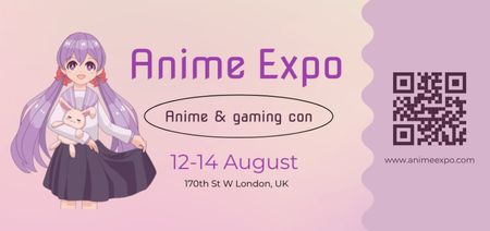 Mahtava Anime Expo -ilmoitus kesällä Ticket DL Design Template