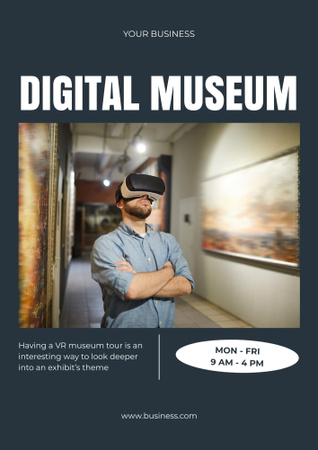 Virtual Museum Tour Announcement Poster B2 Design Template