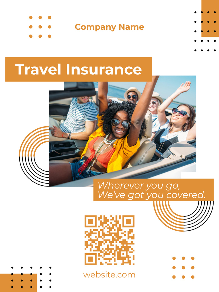 Insurance Processing Offer from Travel Agency Poster US Tasarım Şablonu