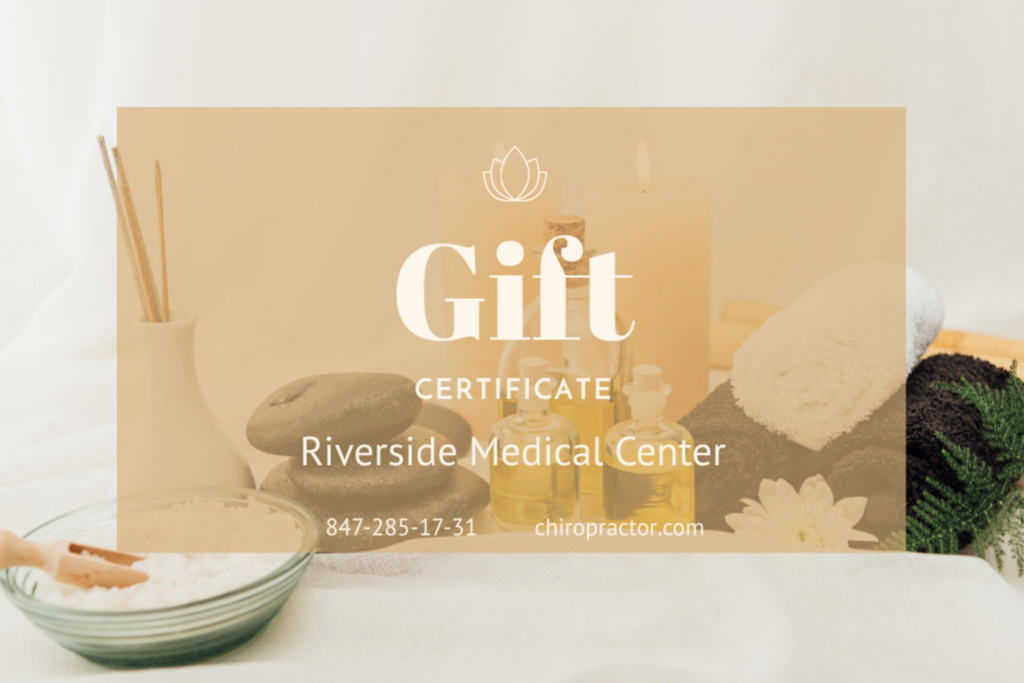 Ontwerpsjabloon van Gift Certificate van Asian Therapy and Spa Center Offer