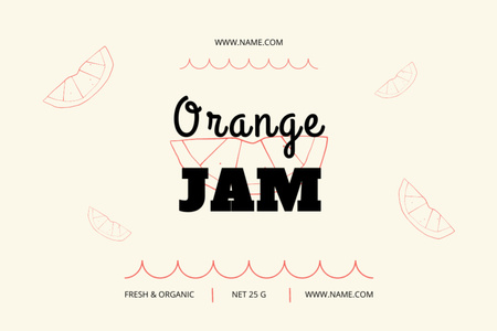 Fresh Orange Jam Offer In Beige Label Design Template
