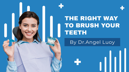 Tips for Brushing Teeth from Dentist Youtube Thumbnail – шаблон для дизайну