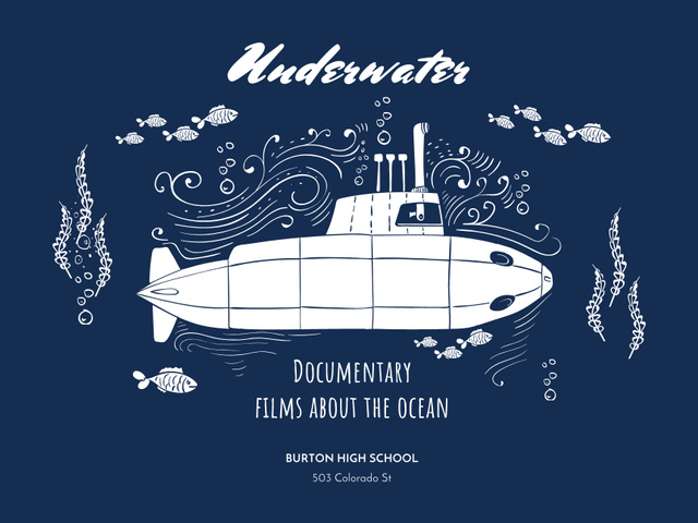 Plantilla de diseño de Announcement of Documentary about Underwater Poster 18x24in Horizontal 