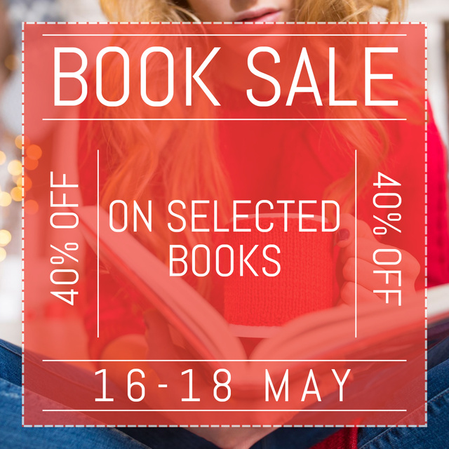 Bookstore Discount Offer Instagram tervezősablon