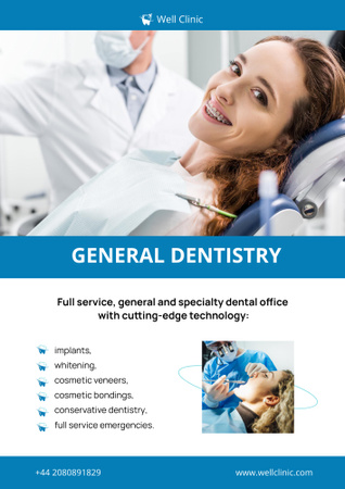 Teeth Treatment and Improvement Poster B2 Design Template