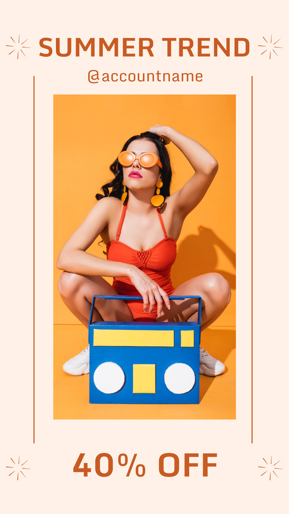 Szablon projektu Summer Fashion Trends with Stylish Girl in Sunglasses Instagram Story