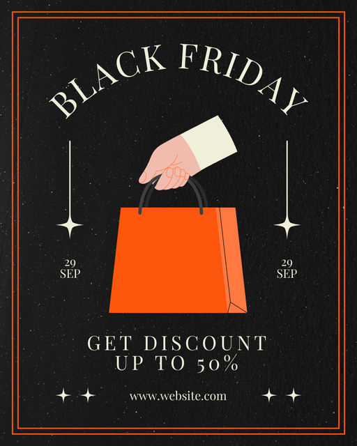 Discount on Black Friday Shopping Instagram Post Vertical Design Template