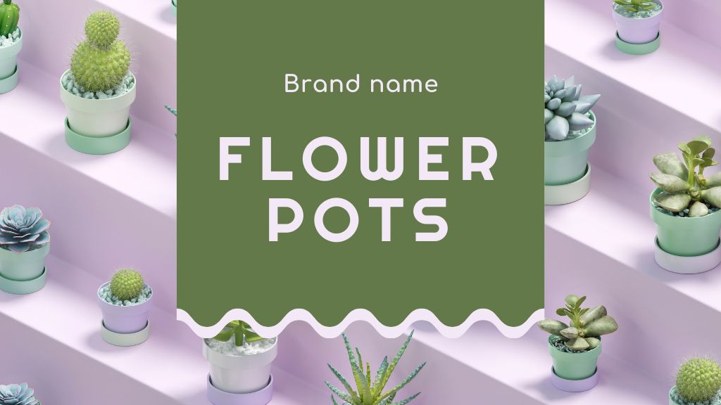 Sale Offer of Flowerpots Label 3.5x2in Design Template