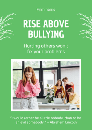 Girl suffering from Bullying Poster B2 Design Template