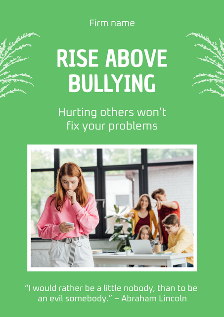Support for Young People Suffering Bullying Poster B2 Design Template