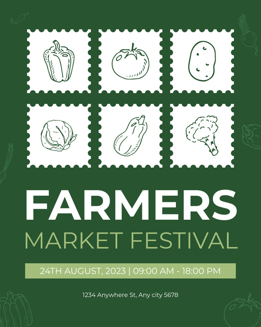 Farmers Market and Festival Instagram Post Vertical – шаблон для дизайну