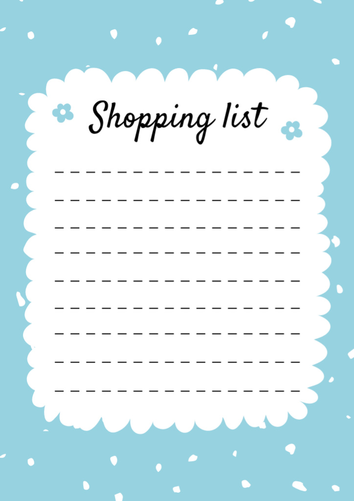 Sweet Blue Shopping List Schedule Planner Design Template