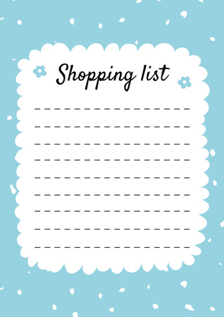Sweet Blue Shopping List Schedule Planner Design Template