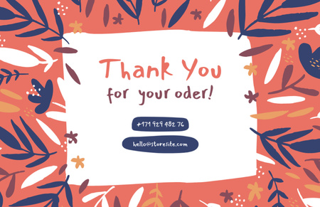Thank You For Your Order Message with Handwritten Text Thank You Card 5.5x8.5in tervezősablon