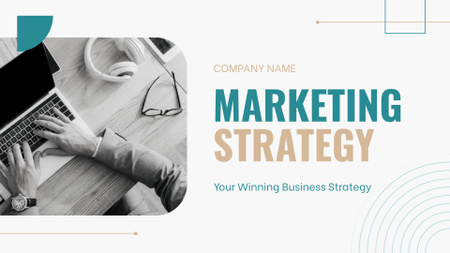 Modèle de visuel Description de la stratégie de marketing d'entreprise gagnante - Presentation Wide
