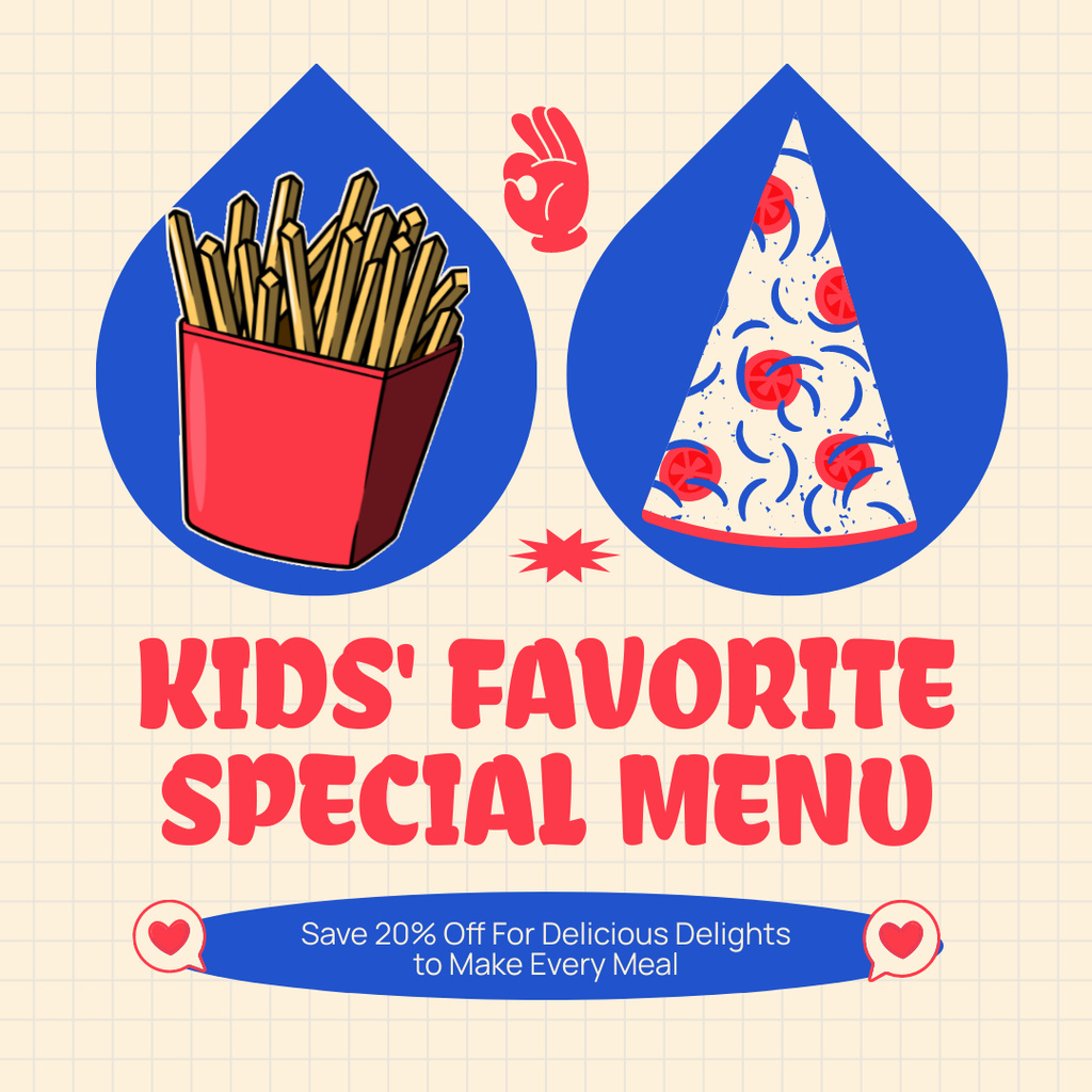 Plantilla de diseño de Ad of Kid's Favourite Special Menu Instagram AD 