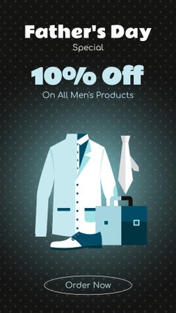 Elegant Men's Clothing Offer on Father's Day Instagram Story tervezősablon
