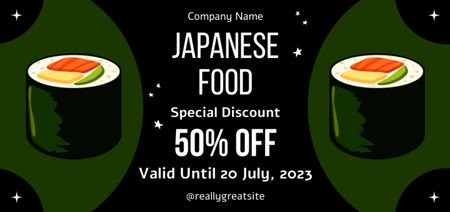 Japanese Food Discount Voucher Coupon Din Large Design Template