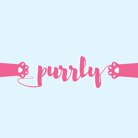 Cute Pink Cat's Paws Logo Šablona návrhu