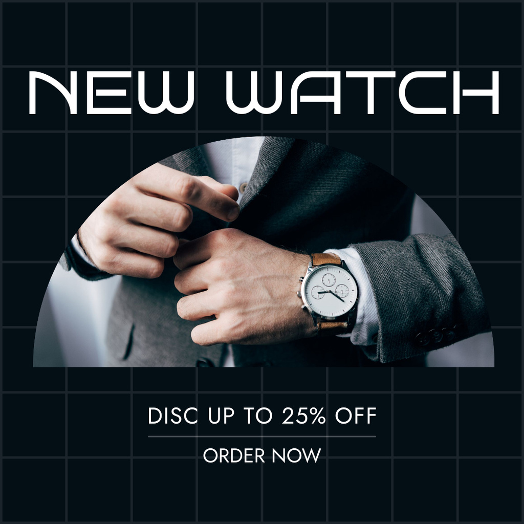 Ontwerpsjabloon van Instagram van Men’s Watches Discount