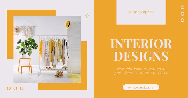 Ad of Modern Stylish Interior Designs Facebook AD – шаблон для дизайна