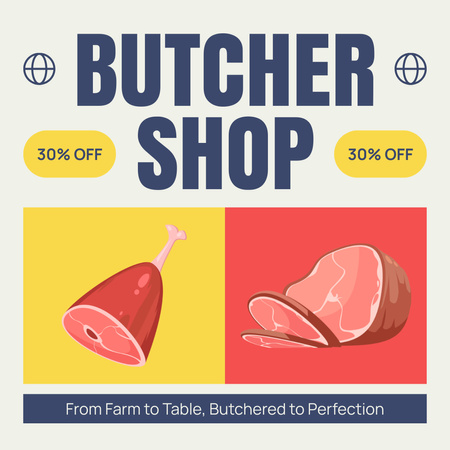 Perfect Fresh Meat from Local Market Instagram AD Design Template