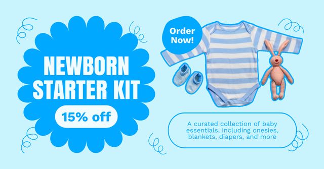 Ontwerpsjabloon van Facebook AD van Order Starter Kit for Newborns at Discount