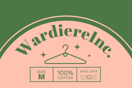 Etiqueta de roupa bege e verde Label Modelo de Design
