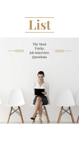 Businesswoman waiting for Job interview Instagram Story Design Template