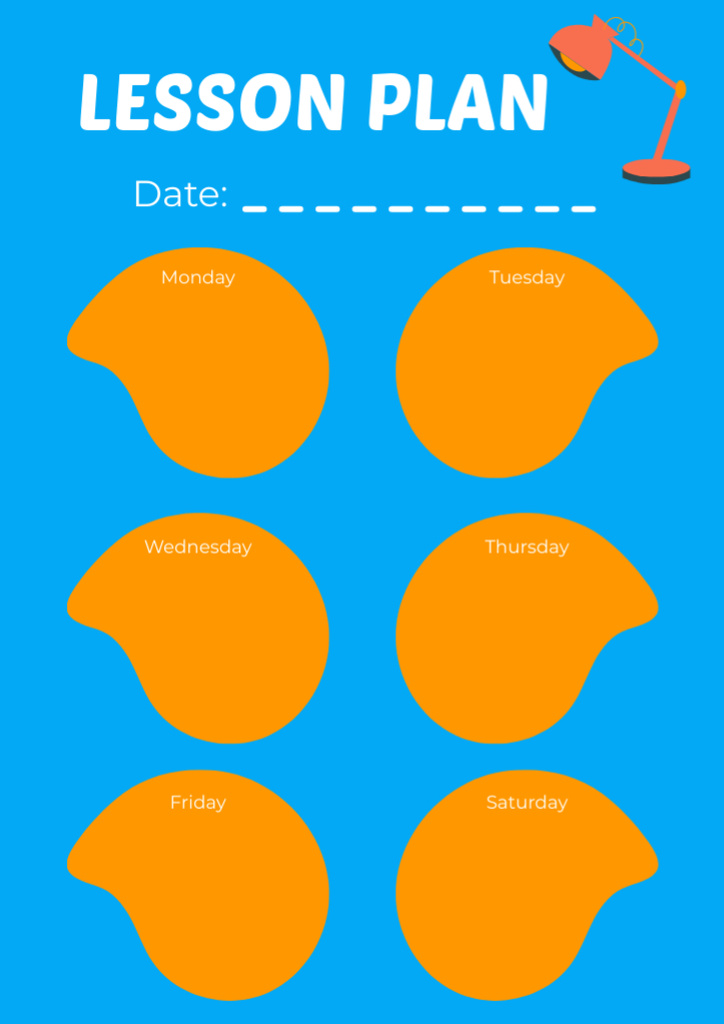 Plantilla de diseño de Lesson Plan in Blue and Orange Schedule Planner 