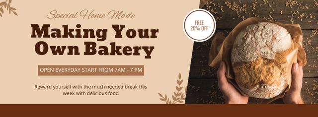 Making Own Bakery Facebook cover Design Template