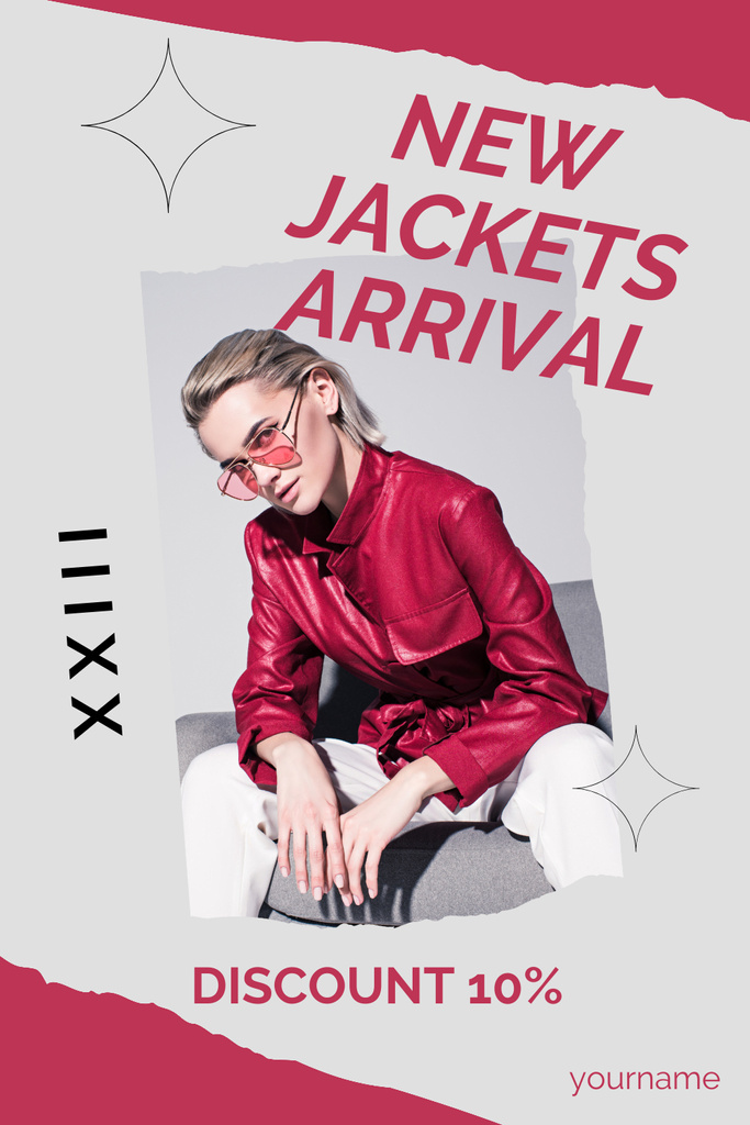 Fashion Sale of New Stylish Jackets Pinterest Πρότυπο σχεδίασης