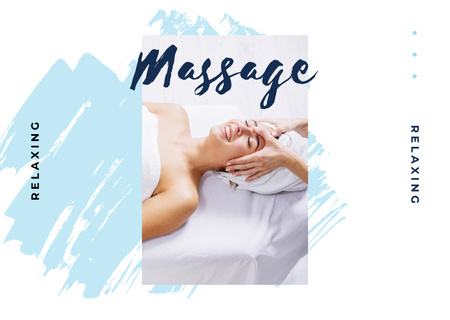 Woman relaxing in Spa Postcard Design Template