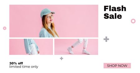 Designvorlage Fashion Ad with Cute Girl für Facebook AD