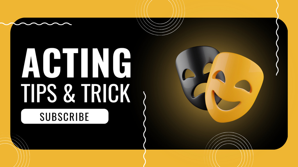 Acting Tricks and Tips with 3D Masks Youtube Thumbnail Design Template