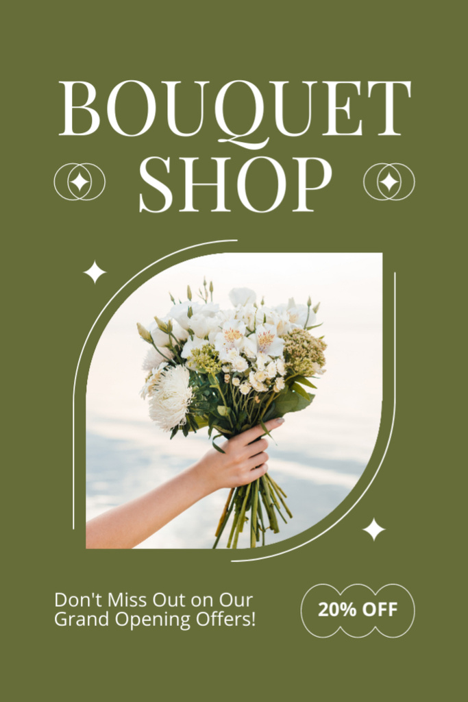 Discount Offer On Grand Opening Of Flower Shop Tumblr Modelo de Design