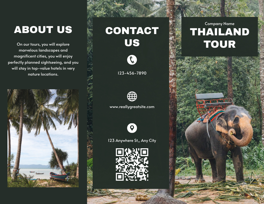 Designvorlage Thailand Tour with Local Nature Image für Brochure 8.5x11in