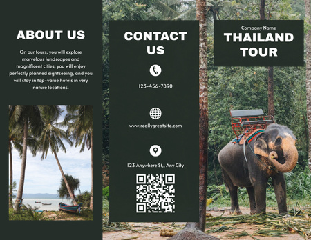 Modèle de visuel Visite de la Thaïlande avec image de la nature locale - Brochure 8.5x11in