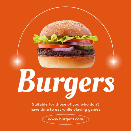 Well-seasoned Burger Offer In Red Instagram Modelo de Design
